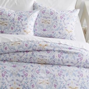 Pottery Barn Teen Purple and Blue Floral Duvet Cover